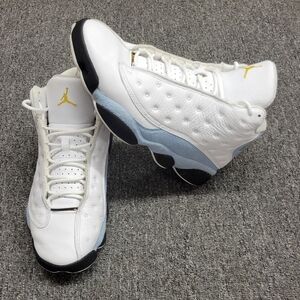 Nike Air Jordan 13 XIII Retro White Blue Grey Black Yellow 414571-170 Men's 10